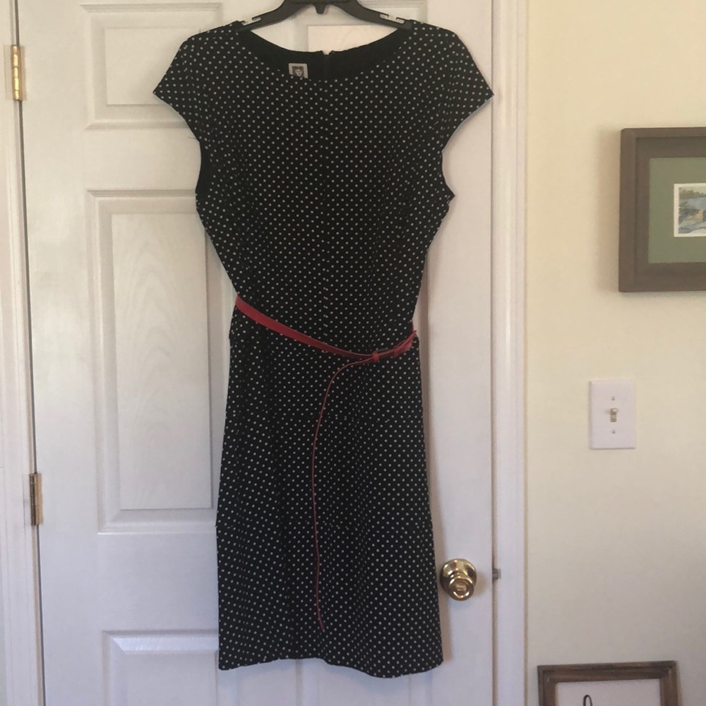 Black & White Polka Dot Dress. Anne Klein.